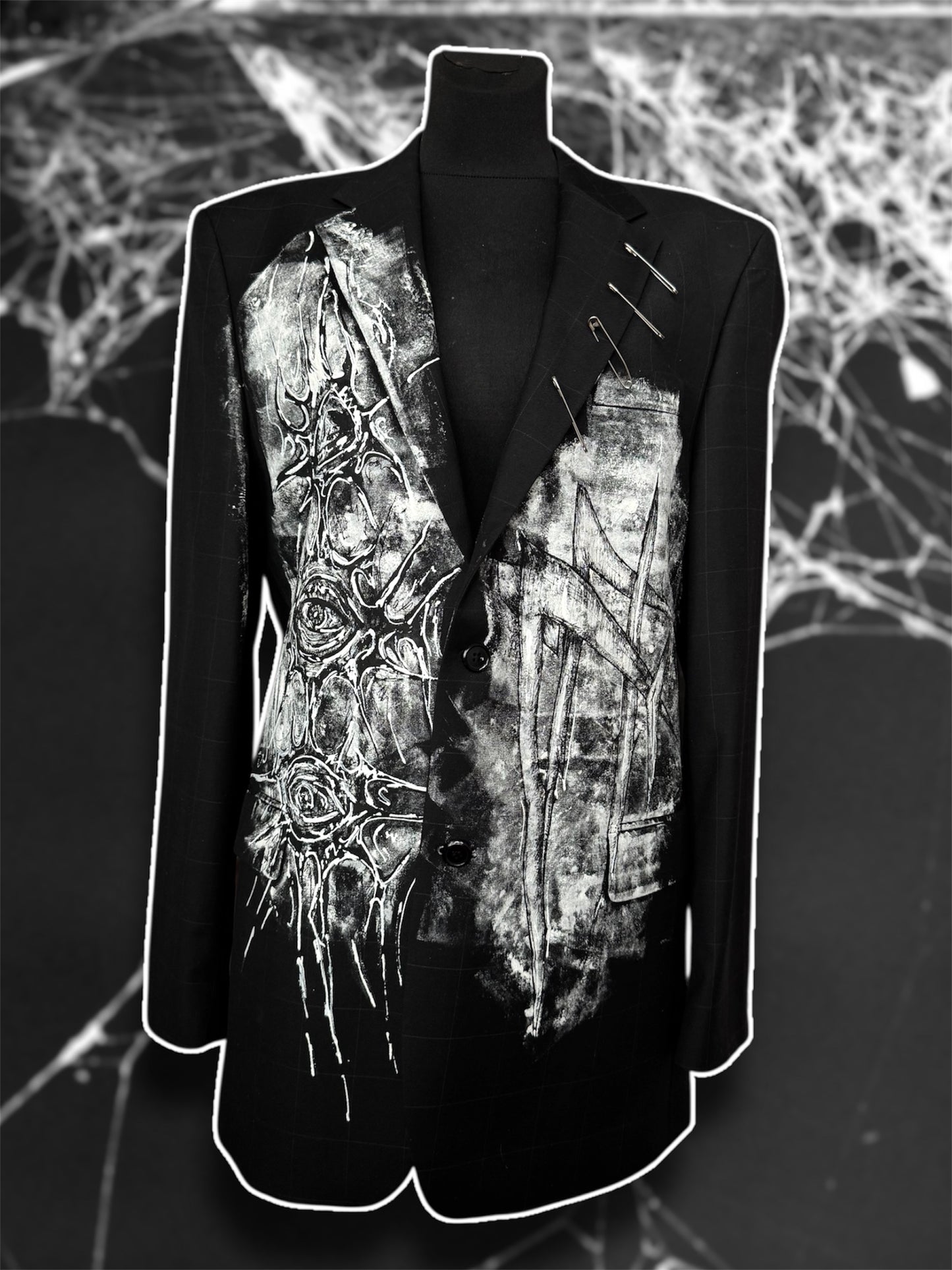 “Eyepocalypse” hand painted blazer