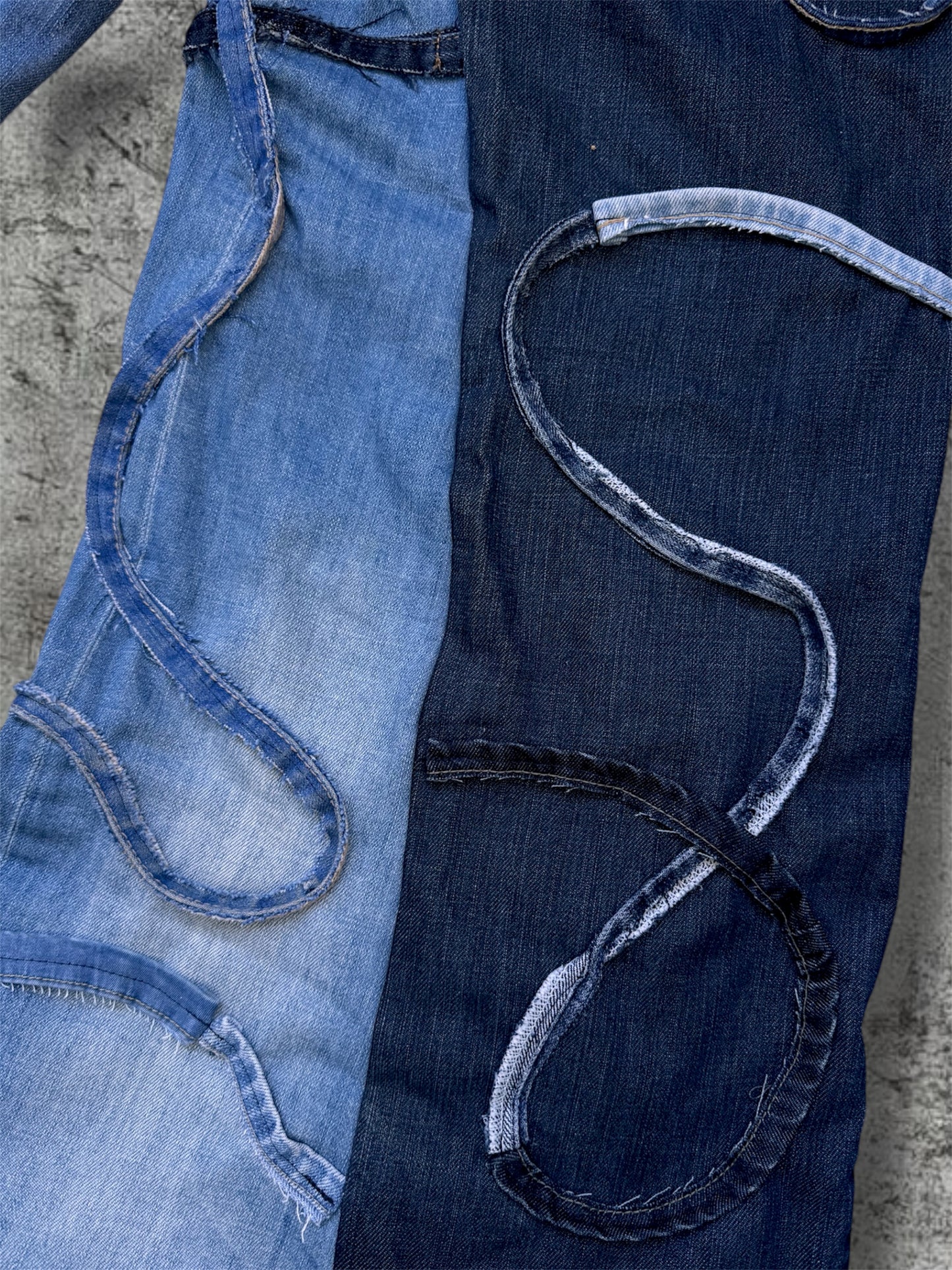 Baggy wide leg jeans with stripes