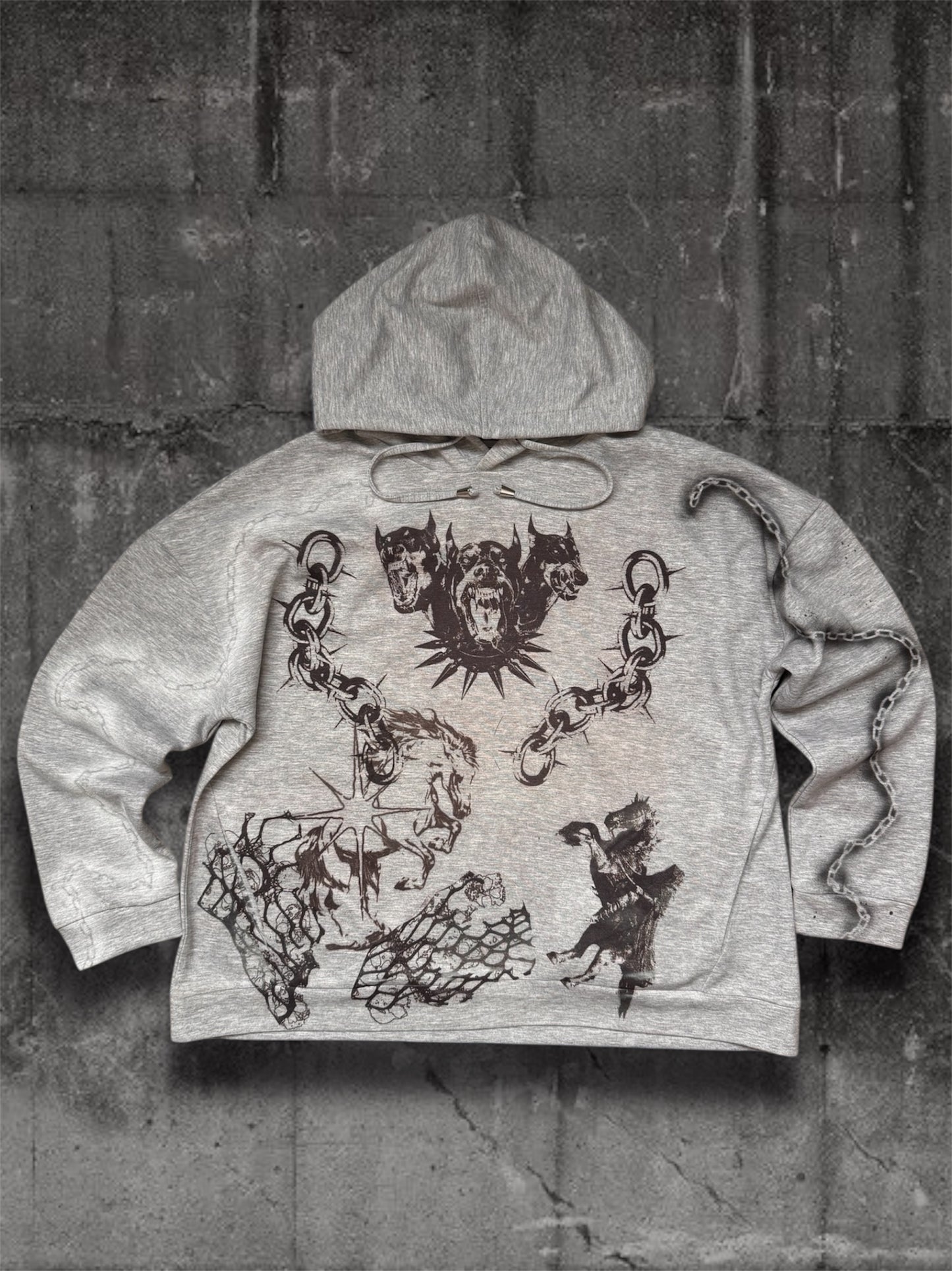 “Dogs” gray hoodie