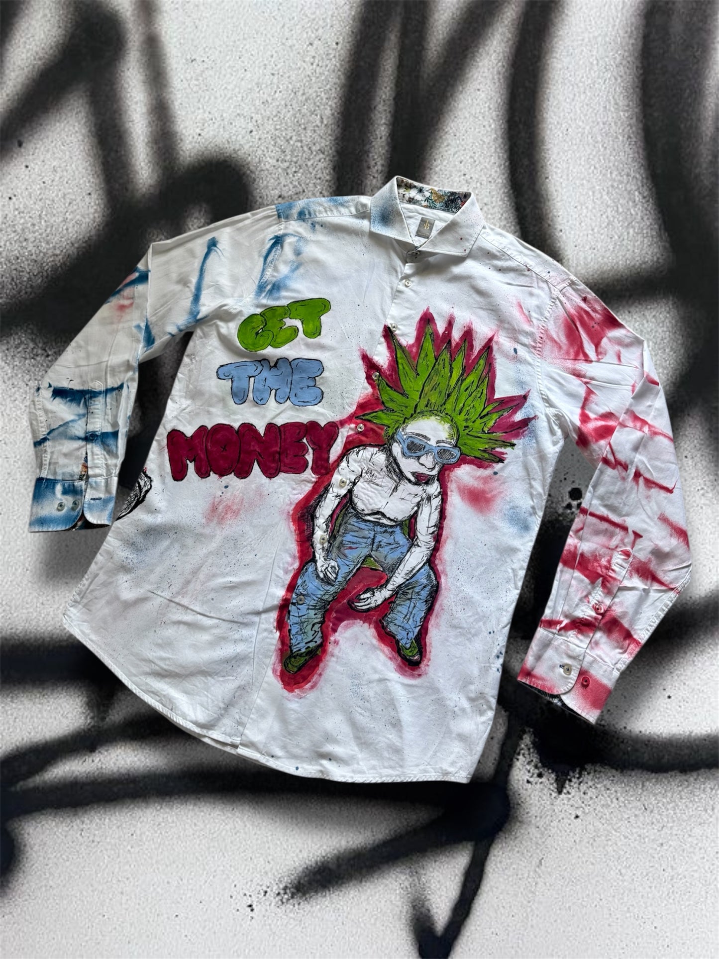 “What you got?” Handpainted shirt