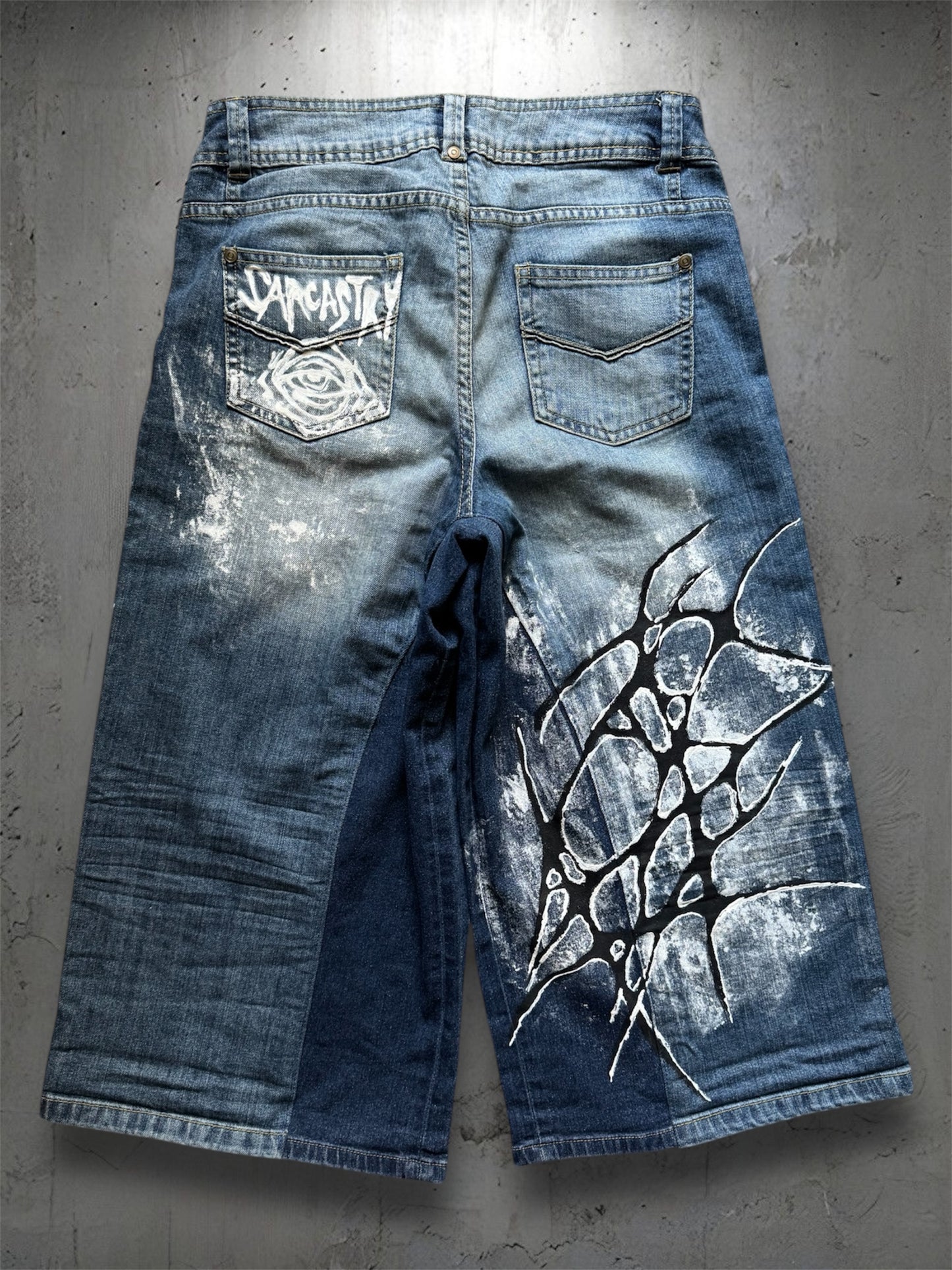 “Shelly” 1/1 hand painted jorts