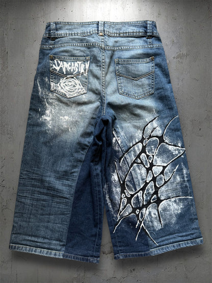 “Shelly” 1/1 hand painted jorts