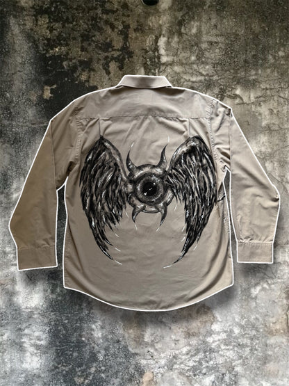“Flying eye” handpainted shirt