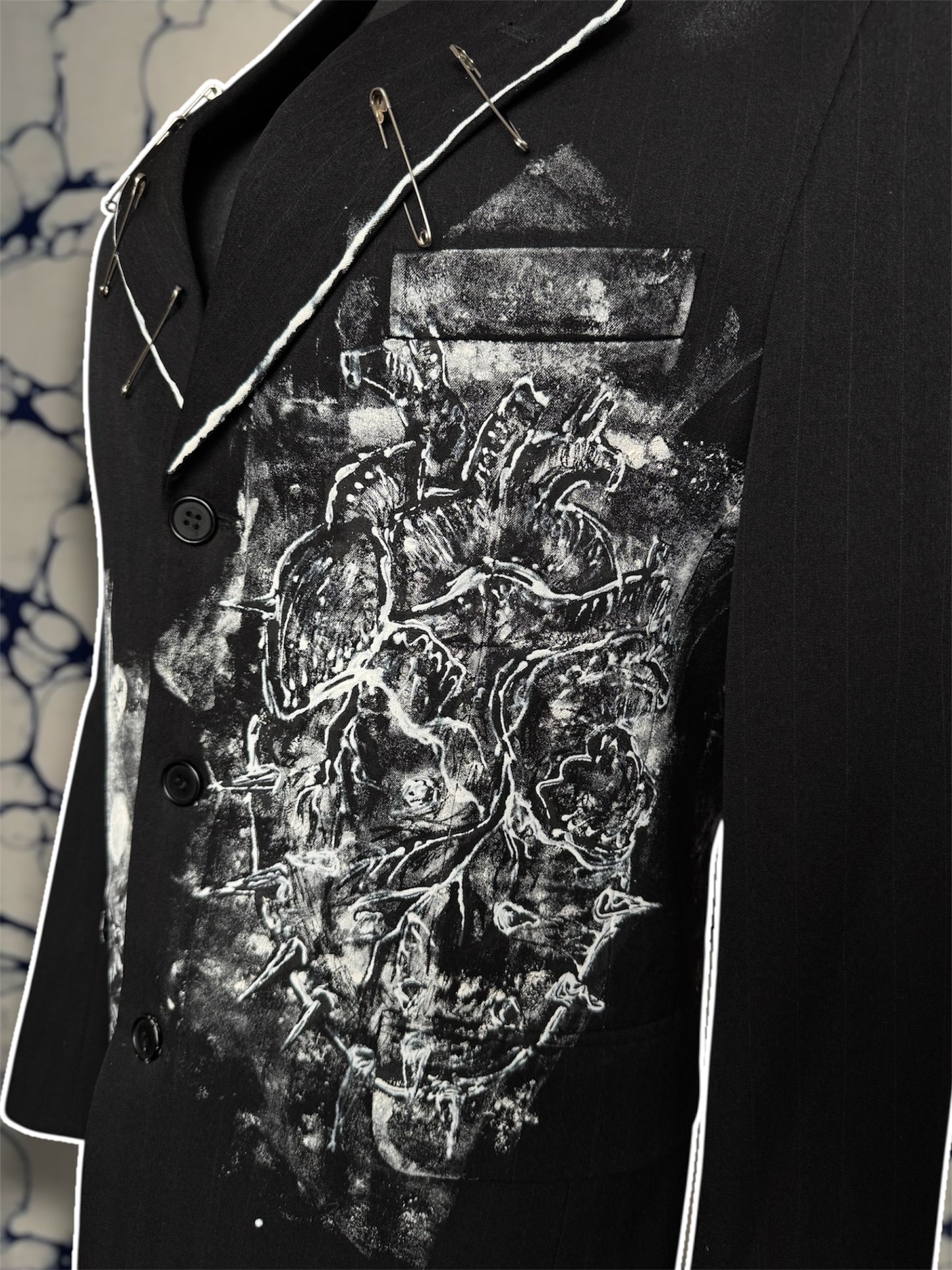 “Eat” hand painted blazer