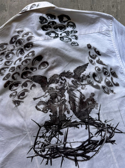 “Keeper” 1/1 cropped white shirt