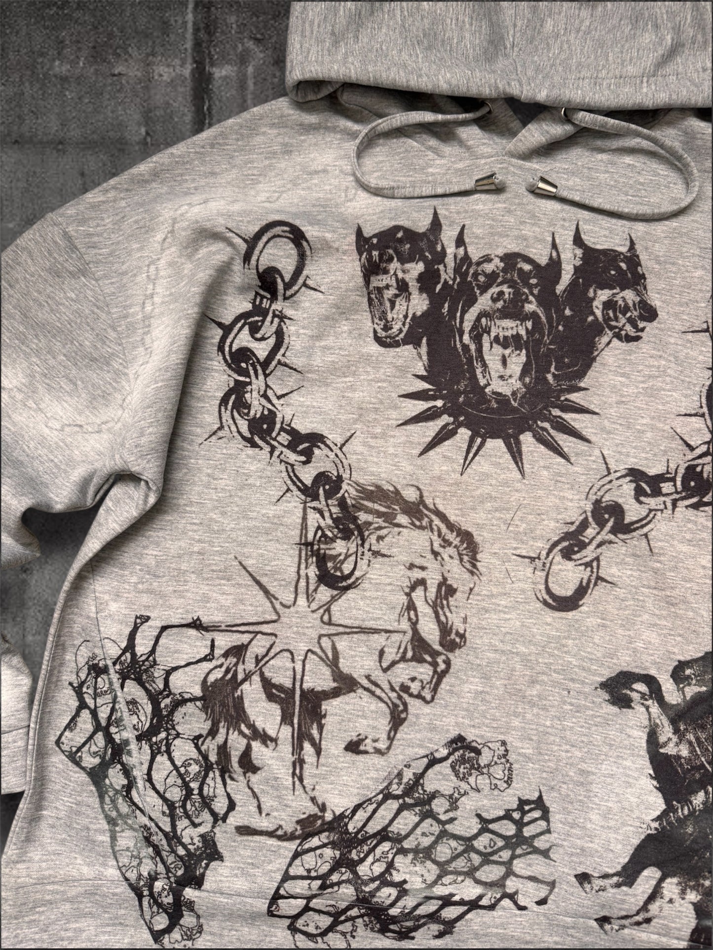 “Dogs” gray hoodie