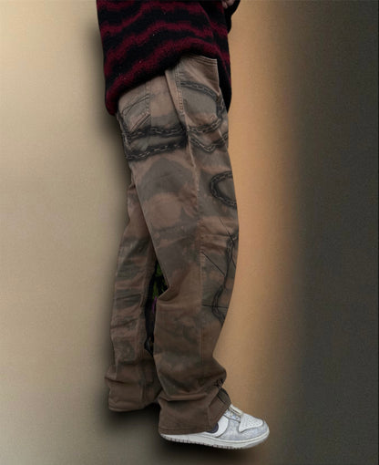 “Kiss the ground” hand painted trousers