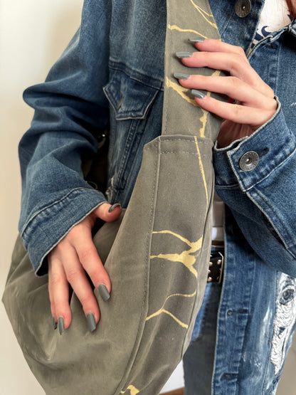 Large bag in khaki colour