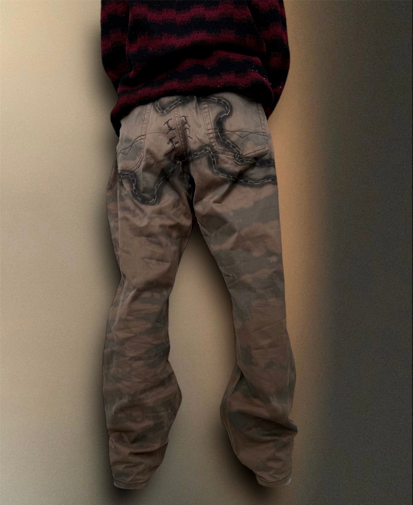 “Kiss the ground” hand painted trousers