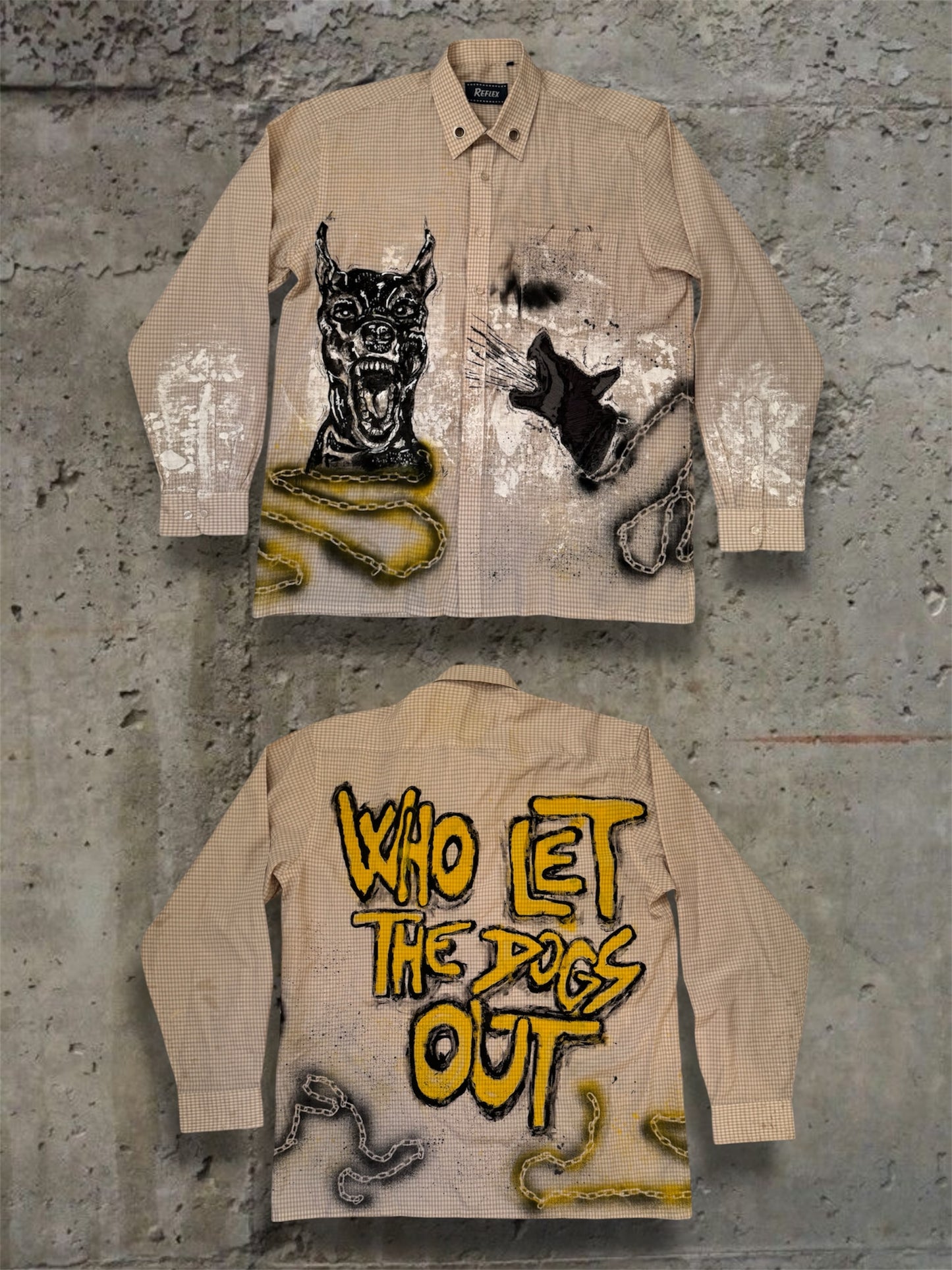 “Dogs” hand painted 1/1 shirt