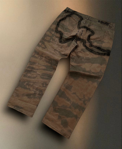 “Kiss the ground” hand painted trousers