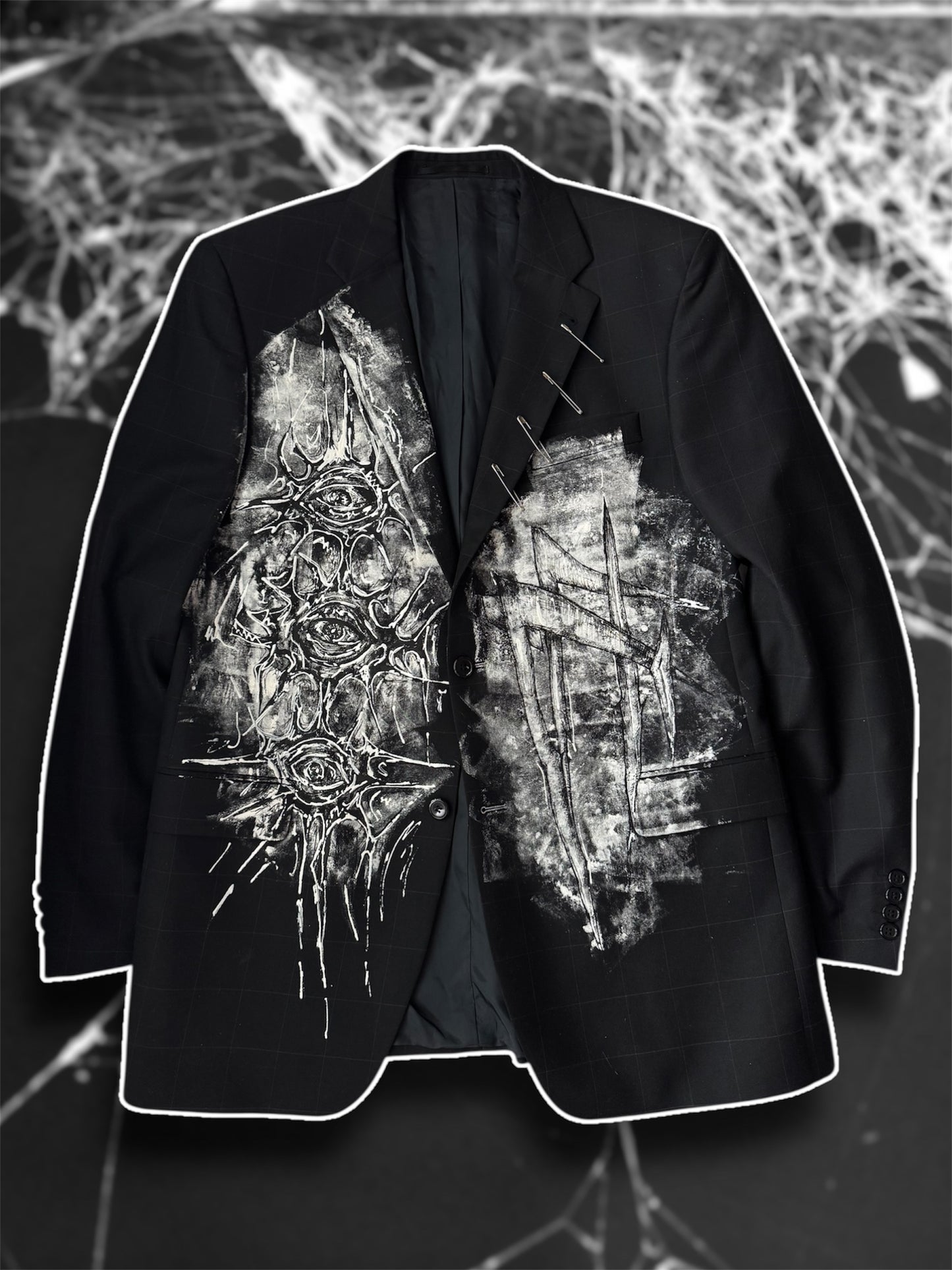 “Eyepocalypse” hand painted blazer