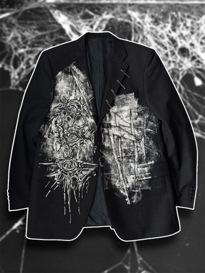 “Eyepocalypse” hand painted blazer