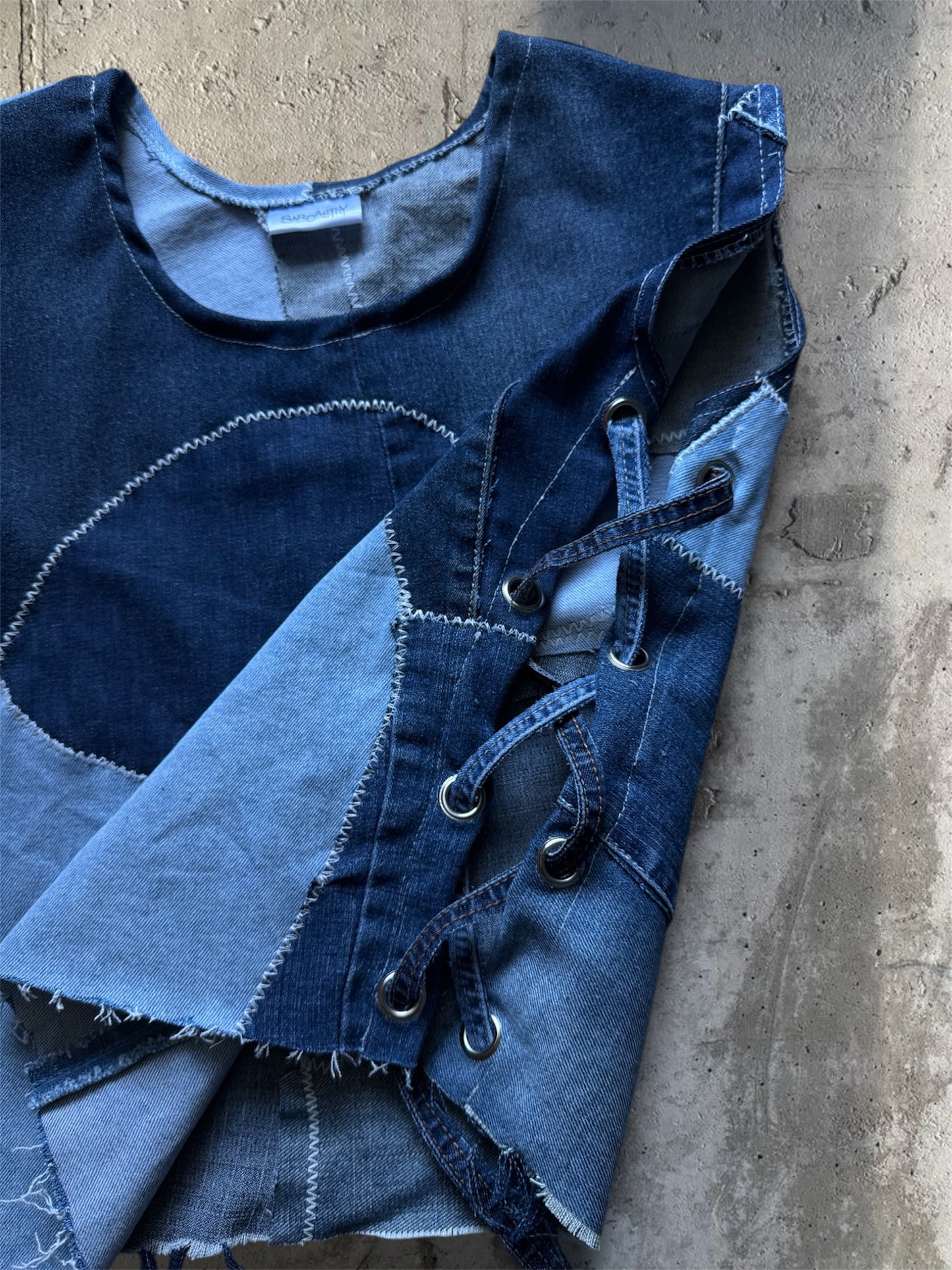 Upcycled denim top