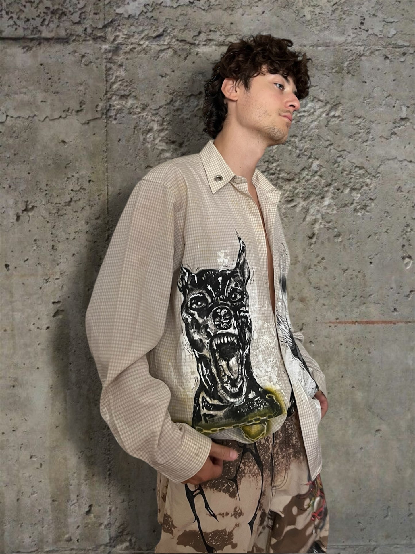 “Dogs” hand painted 1/1 shirt
