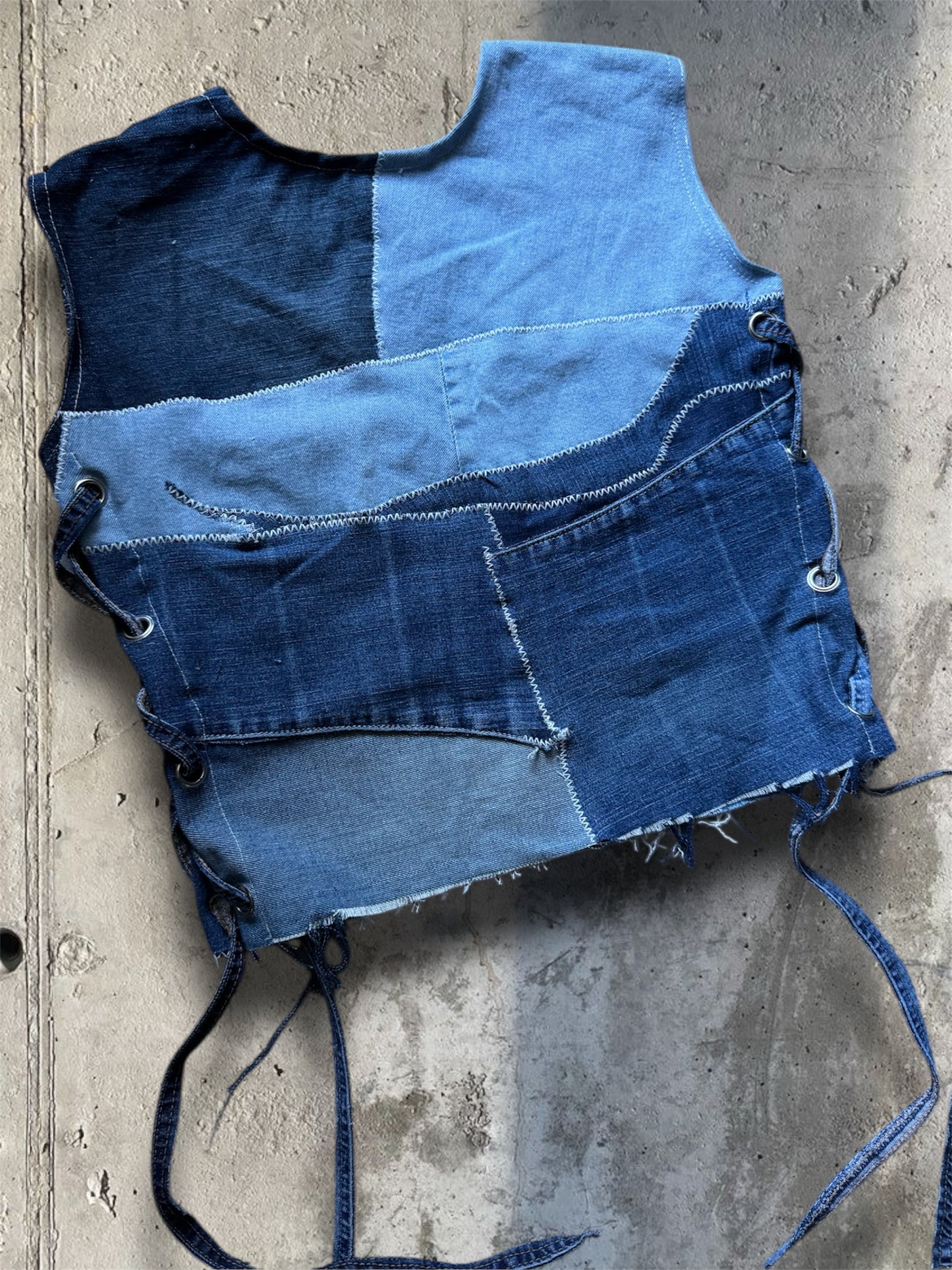 Upcycled denim top