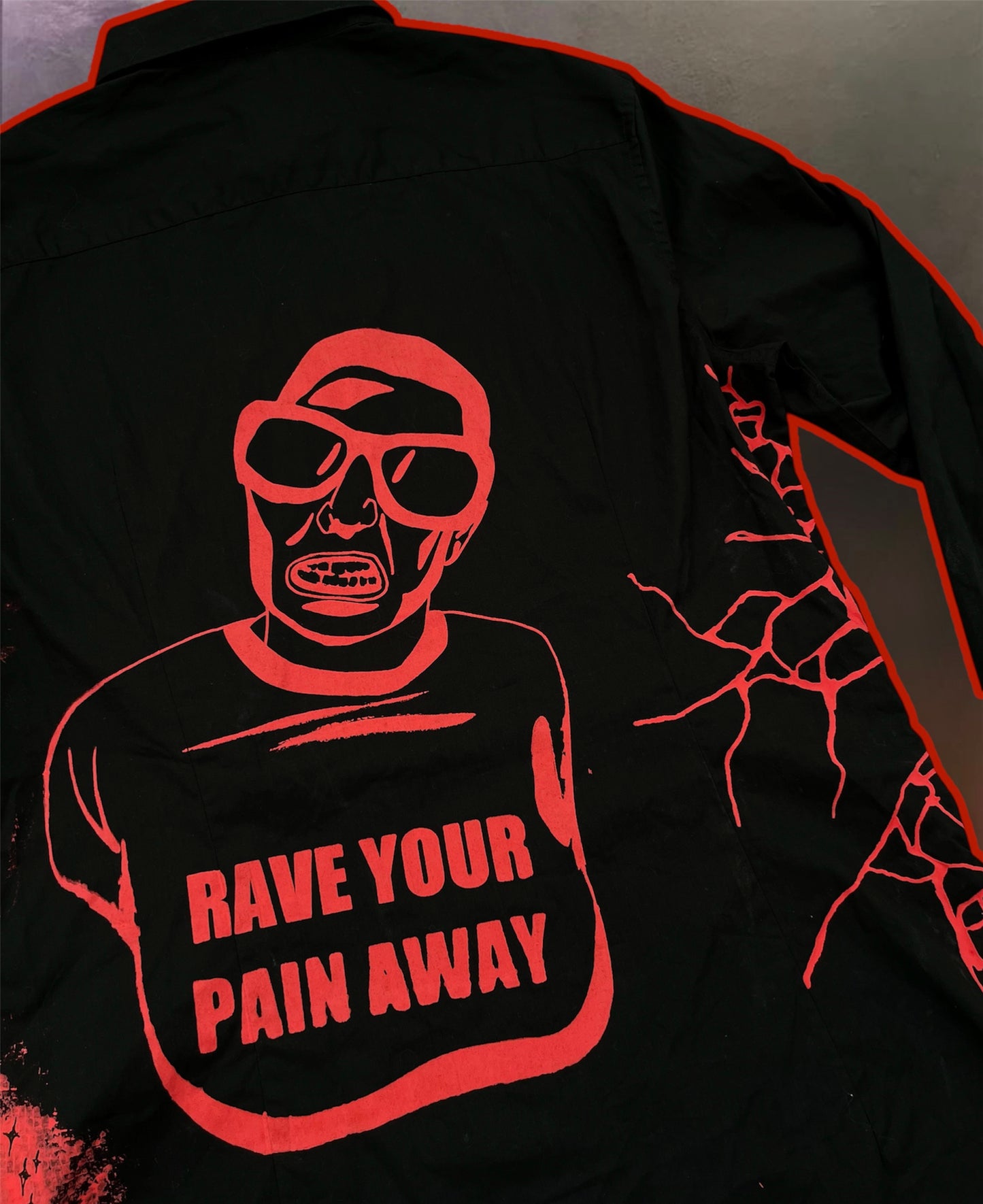 “Rave pain” upcycled shirts