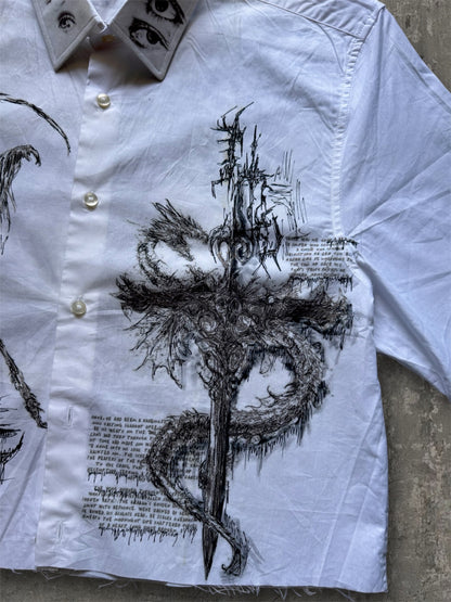 “Keeper” 1/1 cropped white shirt
