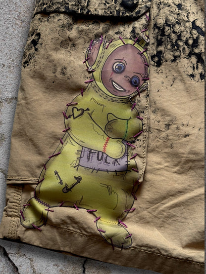 Teletubbies 1/1 upcycled jorts