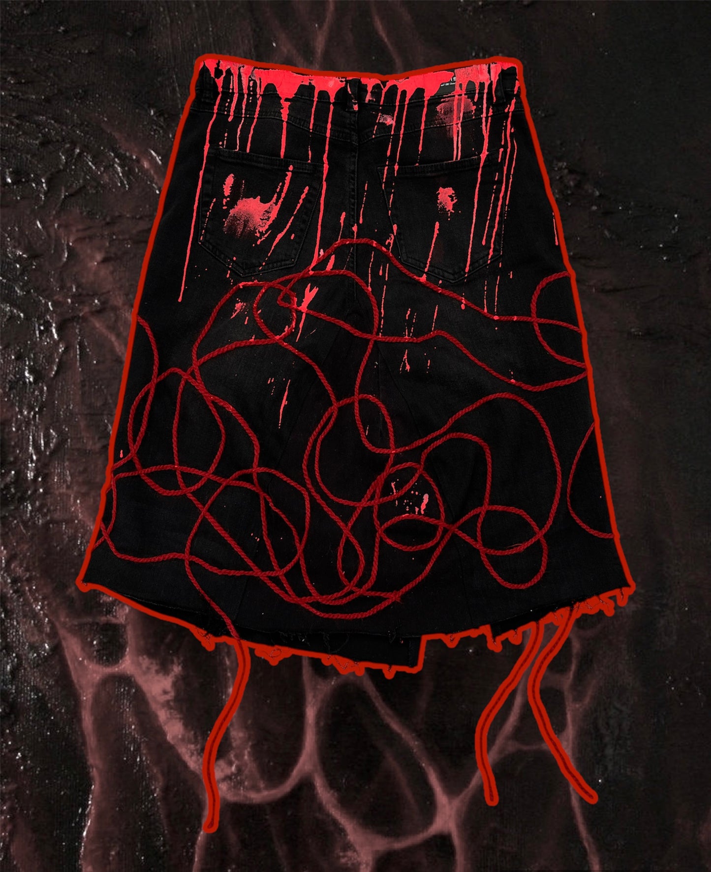 “Blood lines” black and red skirt