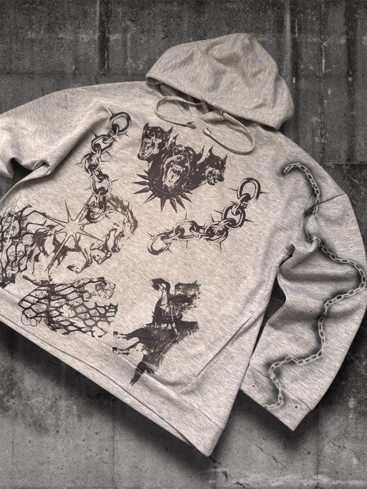 “Dogs” gray hoodie