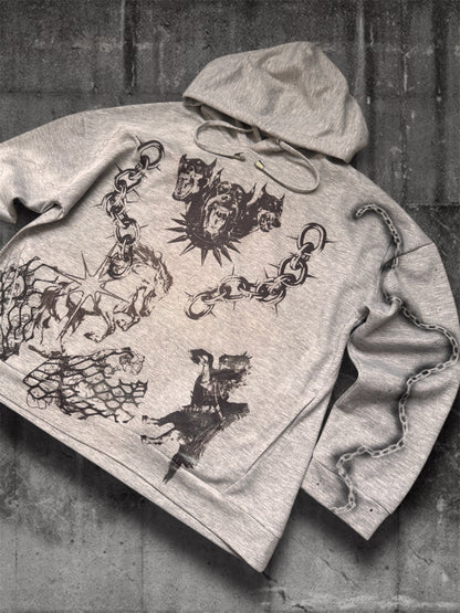“Dogs” gray hoodie