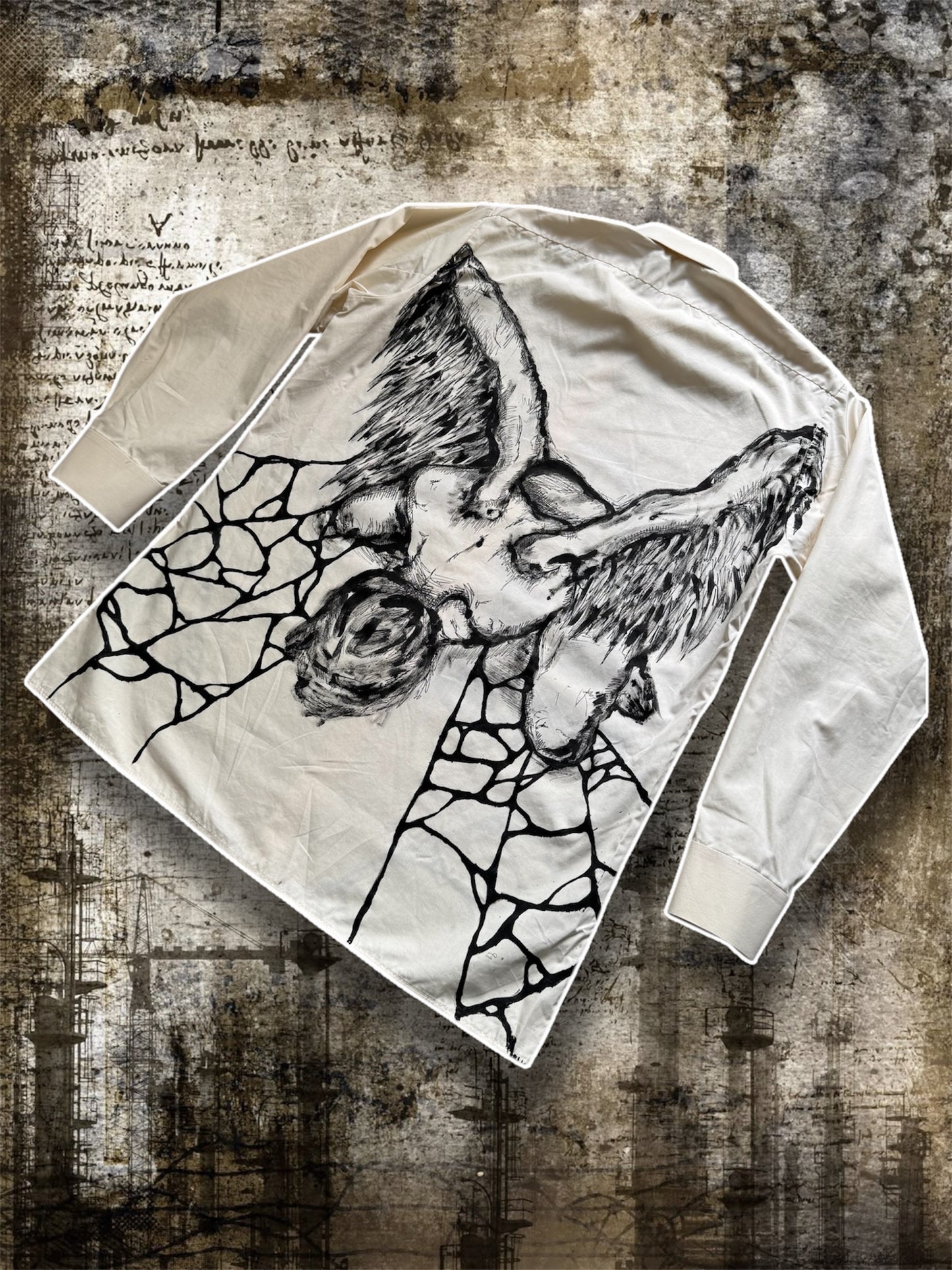 “FACING DEMONS” painted shirt