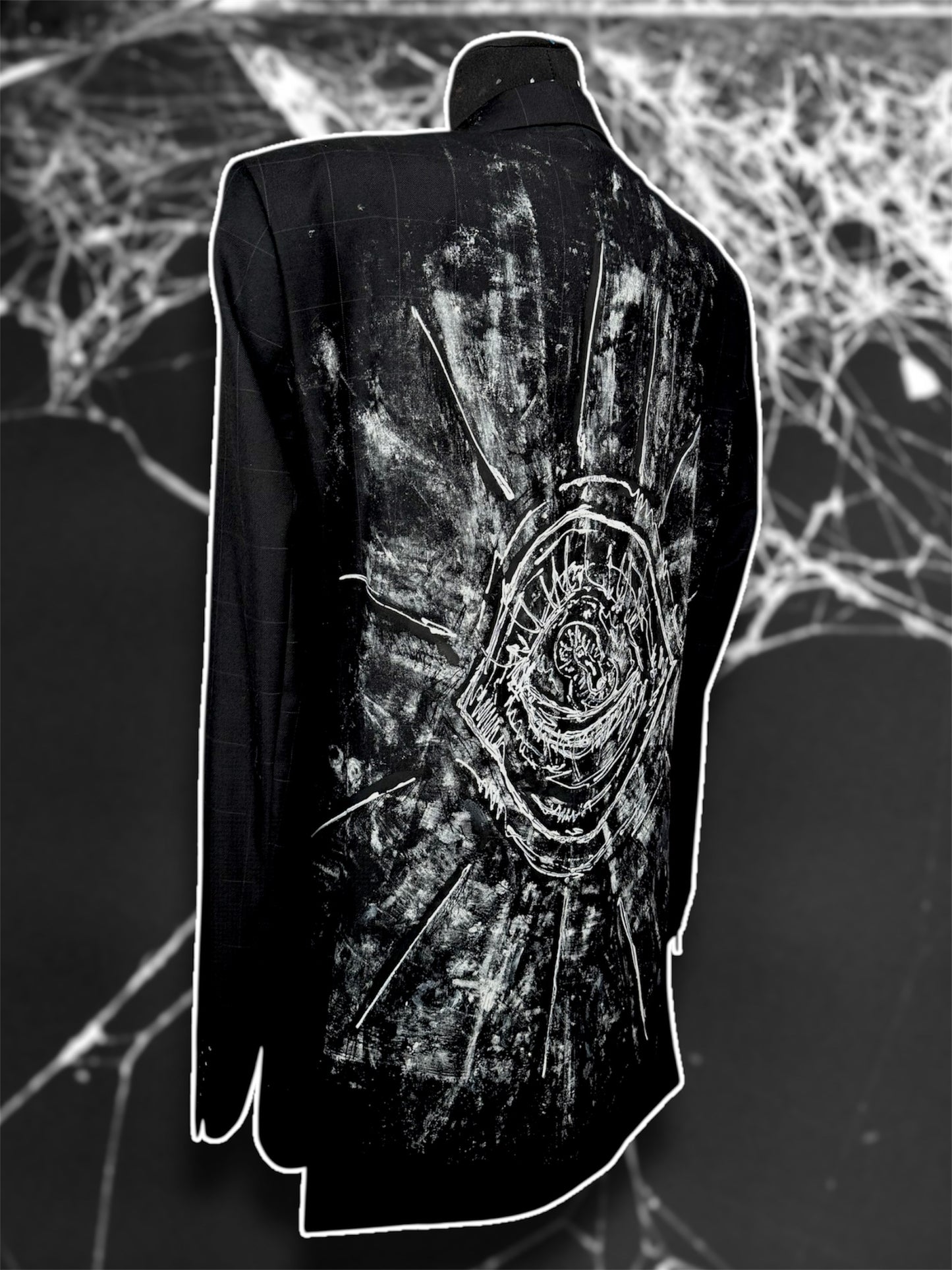 “Eyepocalypse” hand painted blazer