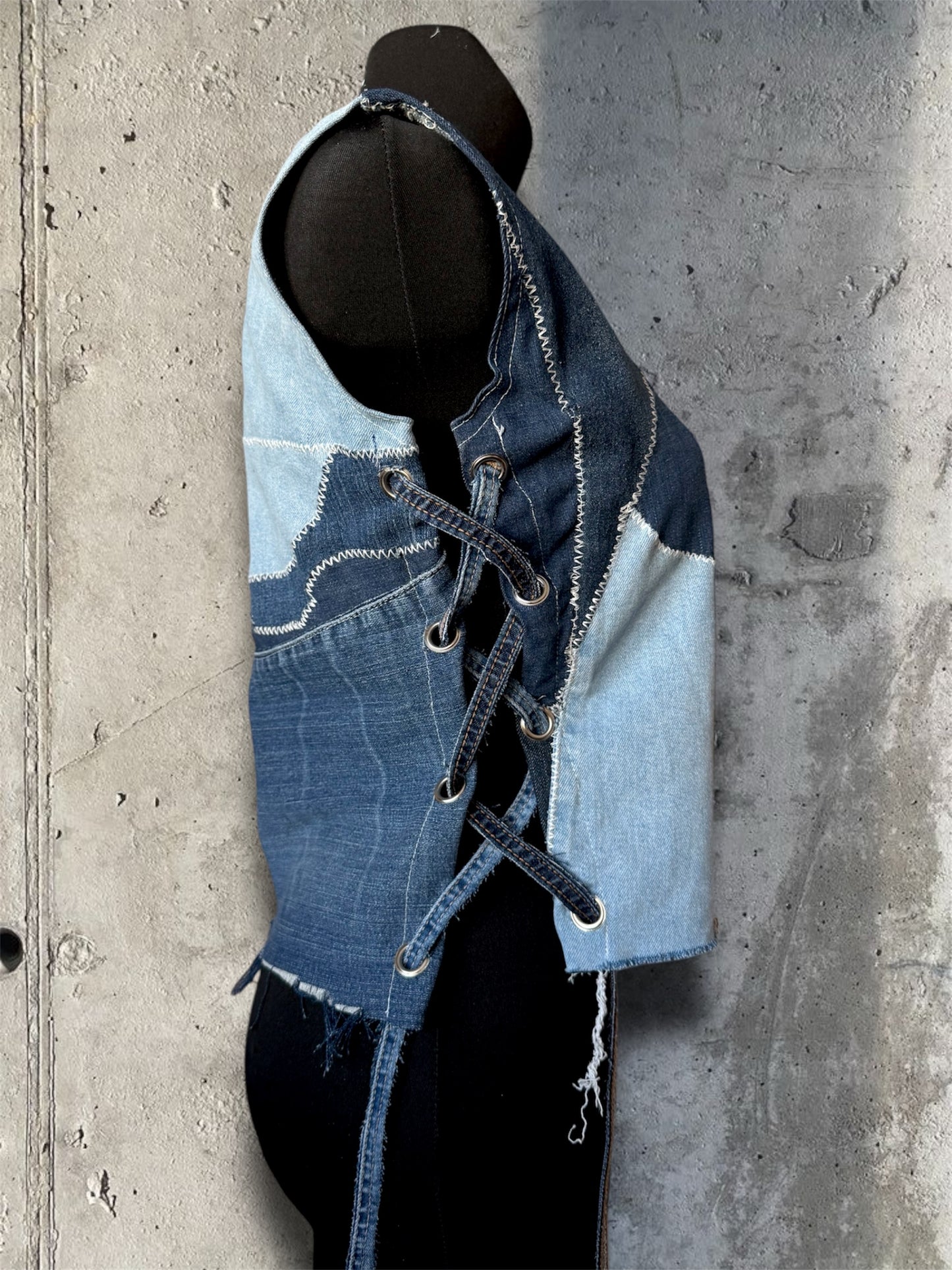 Upcycled denim top