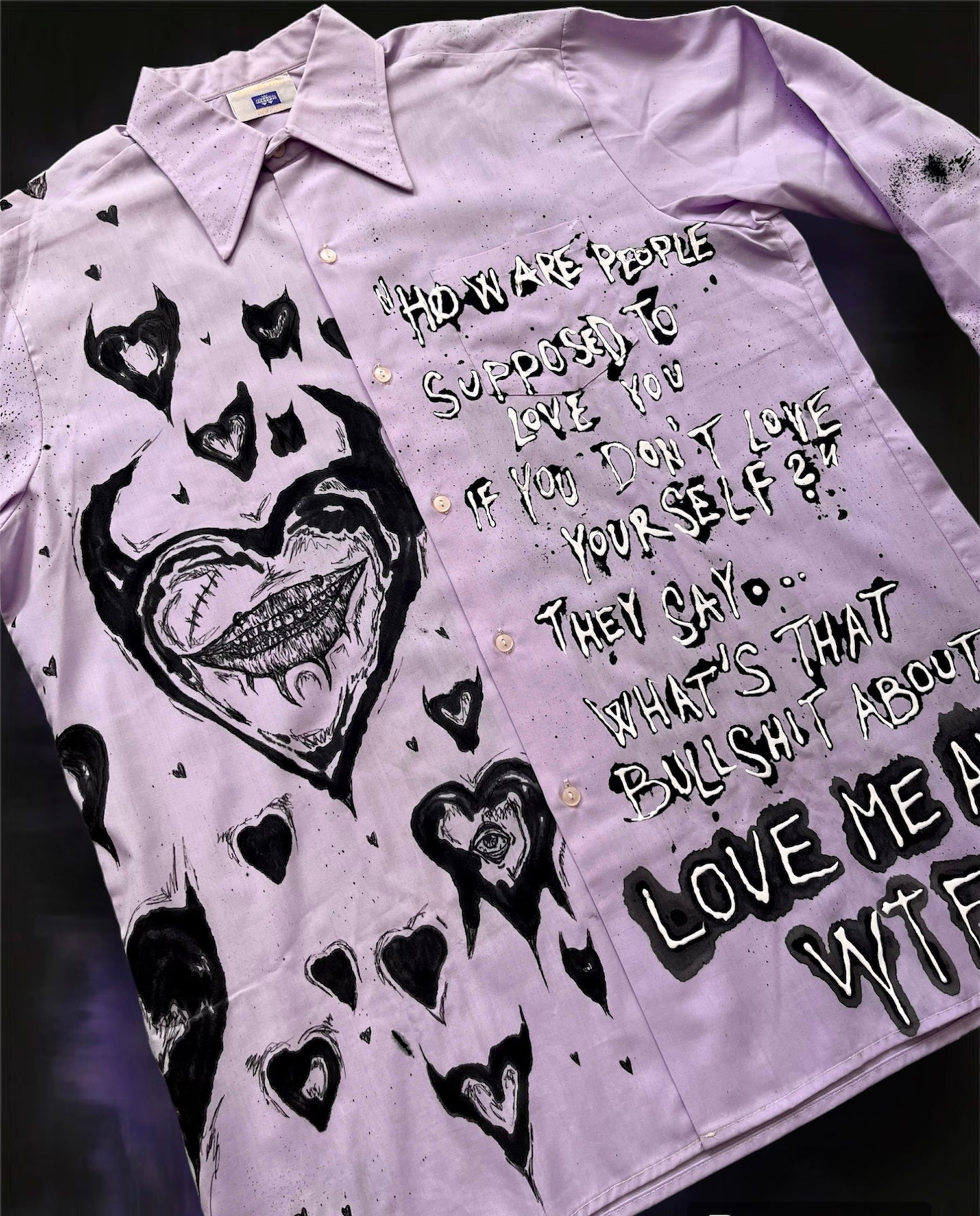 “LOVE ME ANYWAY” purple shirt