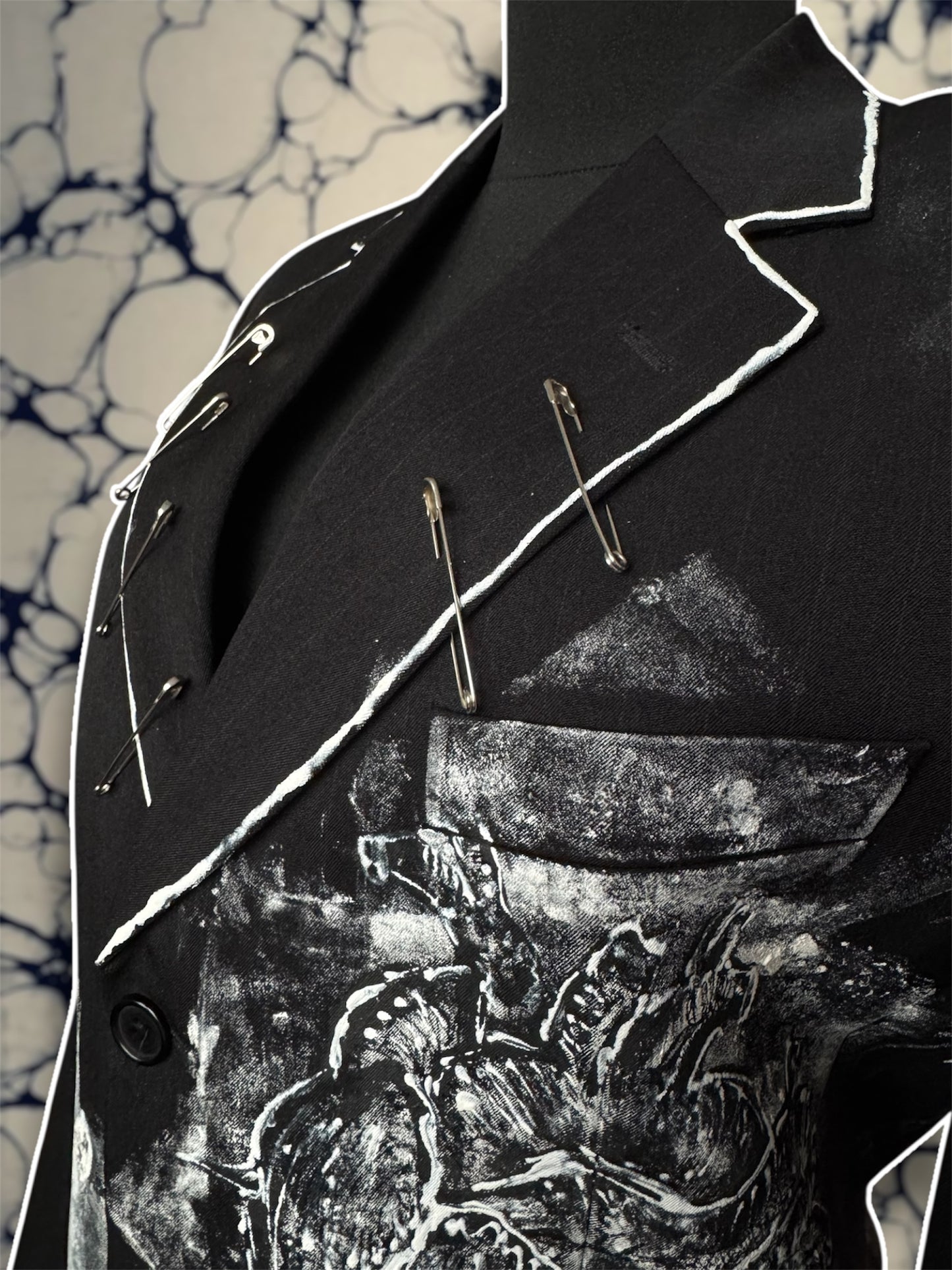 “Eat” hand painted blazer