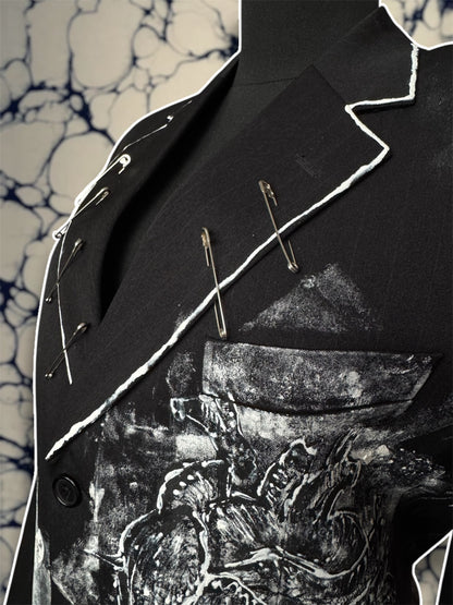 “Eat” hand painted blazer