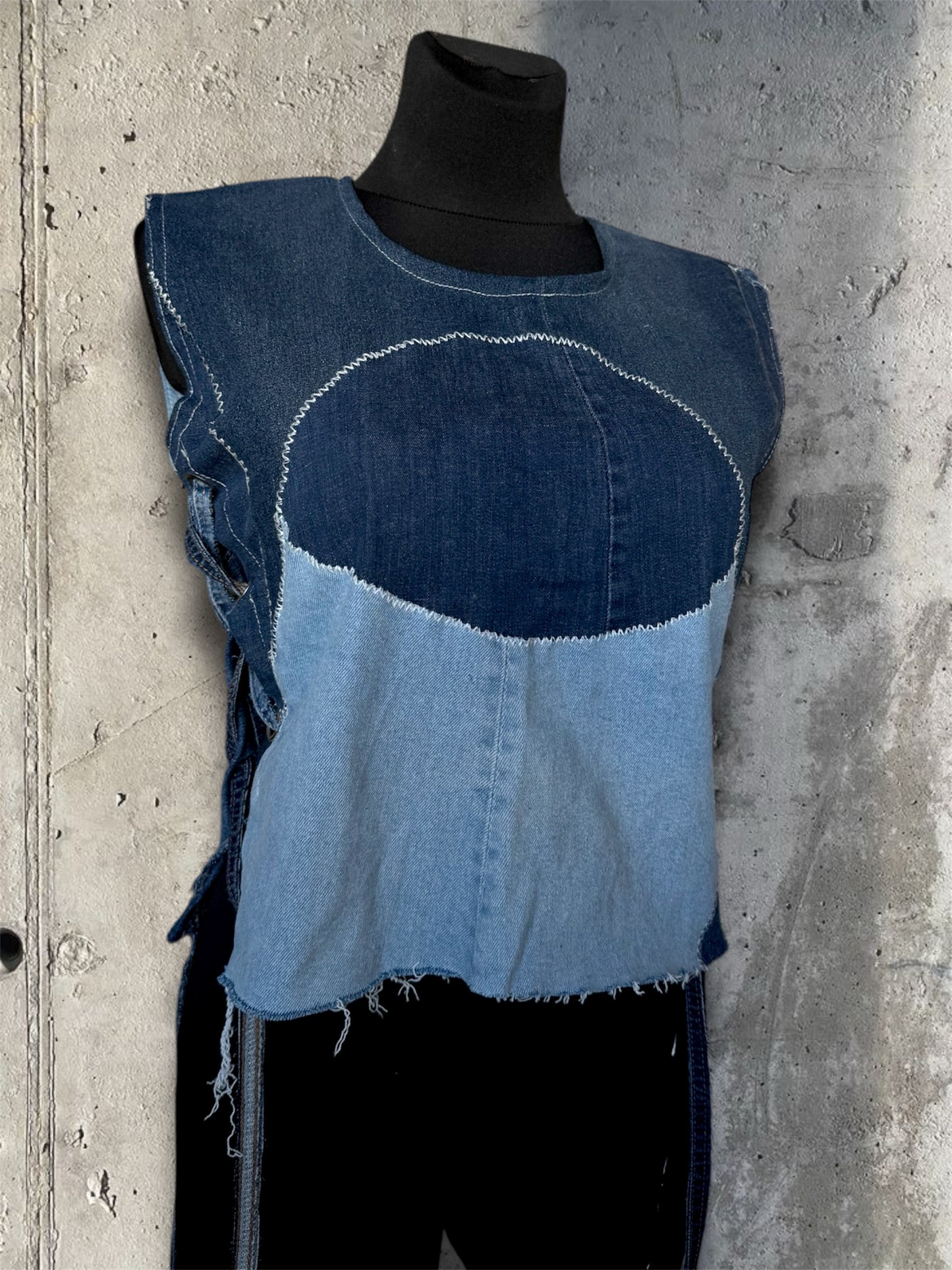 Upcycled denim top
