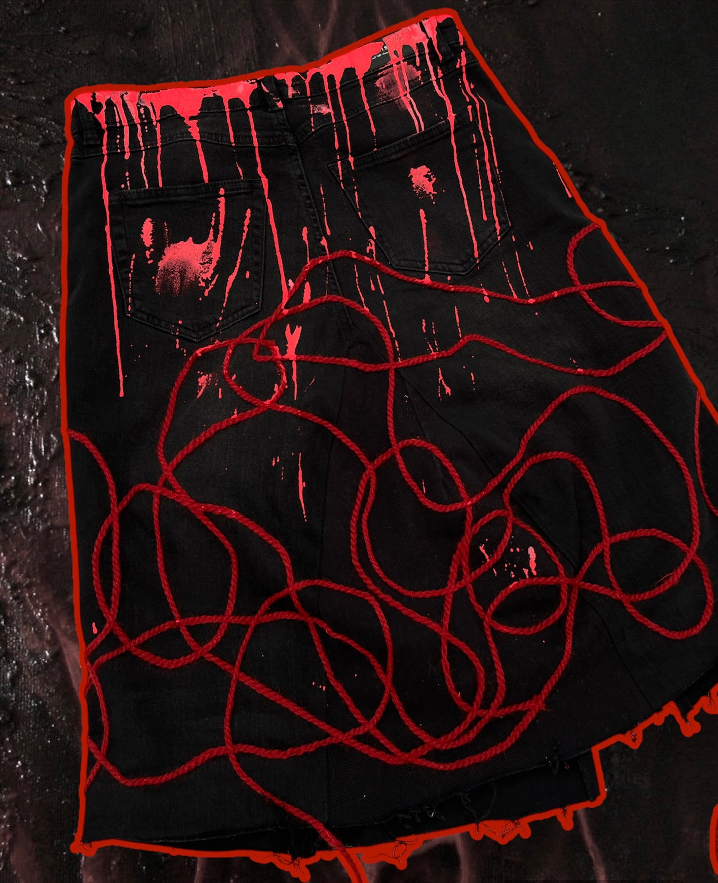 “Blood lines” black and red skirt