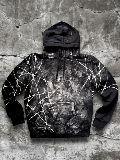 “Webs” hand painted black hoodie