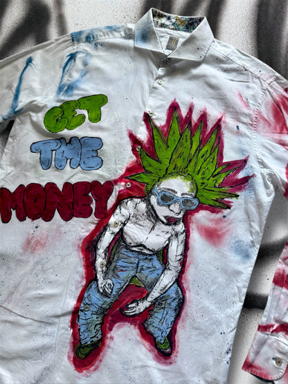 “What you got?” Handpainted shirt