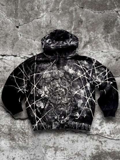 “Mouthball” hand painted black hoodie
