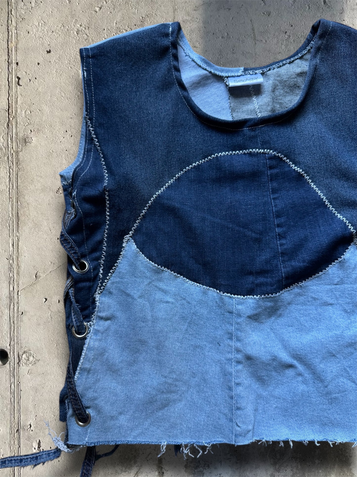 Upcycled denim top