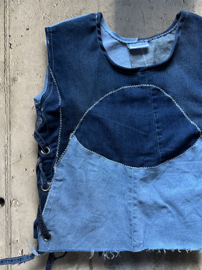 Upcycled denim top