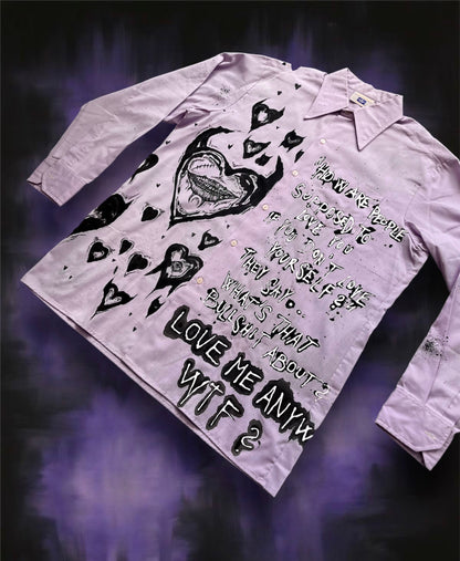 “LOVE ME ANYWAY” purple shirt