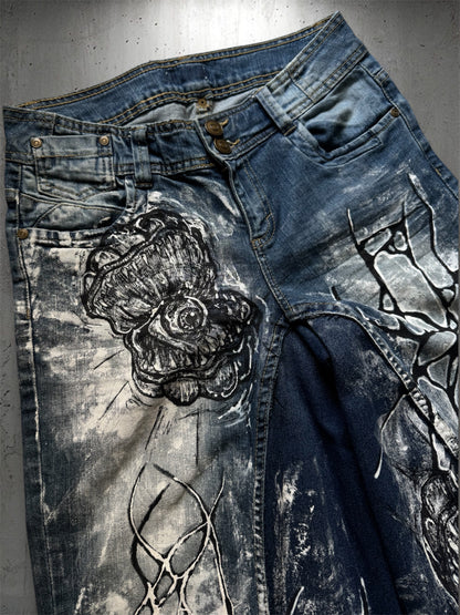“Shelly” 1/1 hand painted jorts