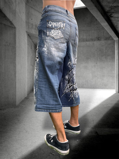 “Shelly” 1/1 hand painted jorts