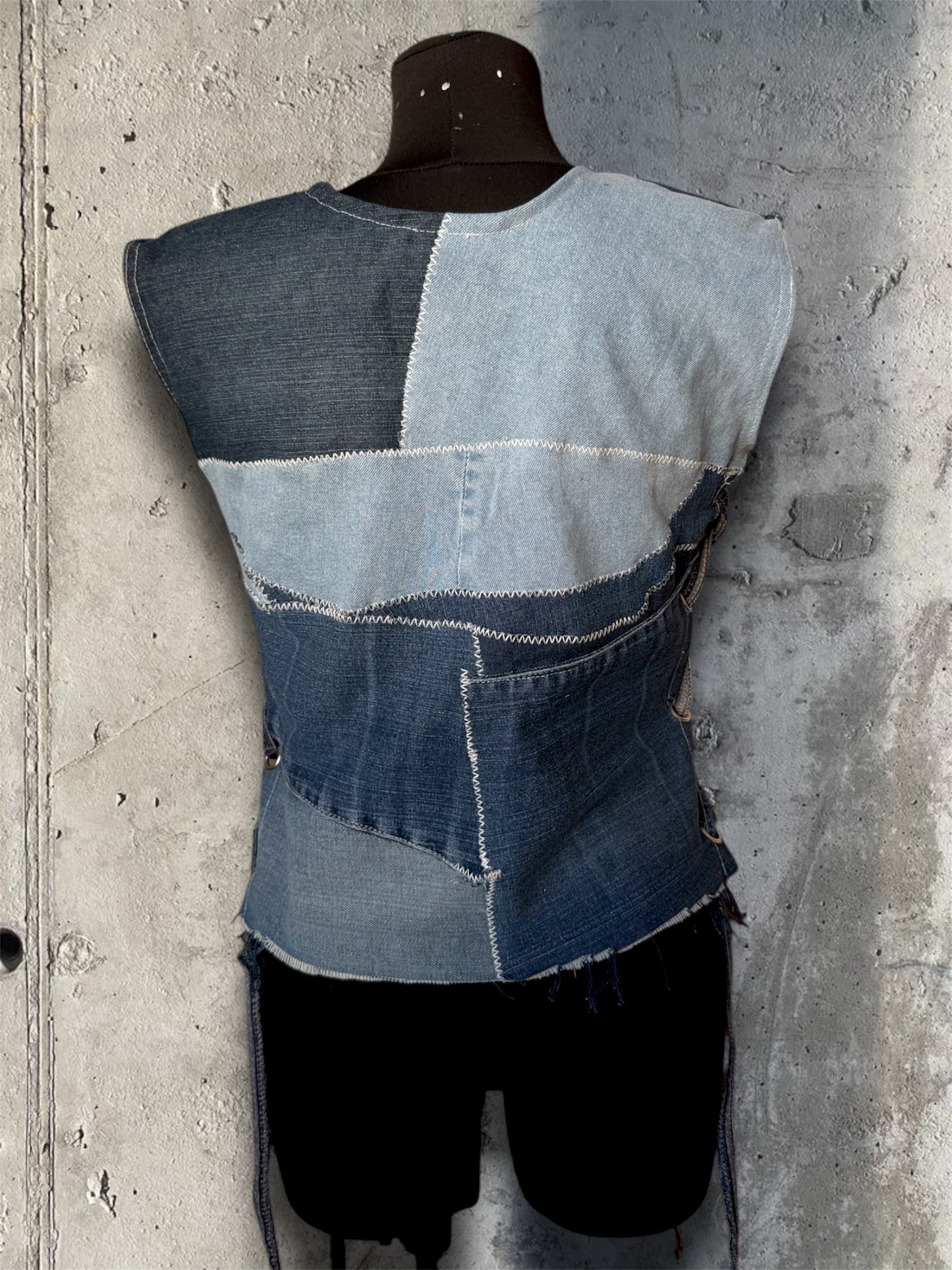 Upcycled denim top
