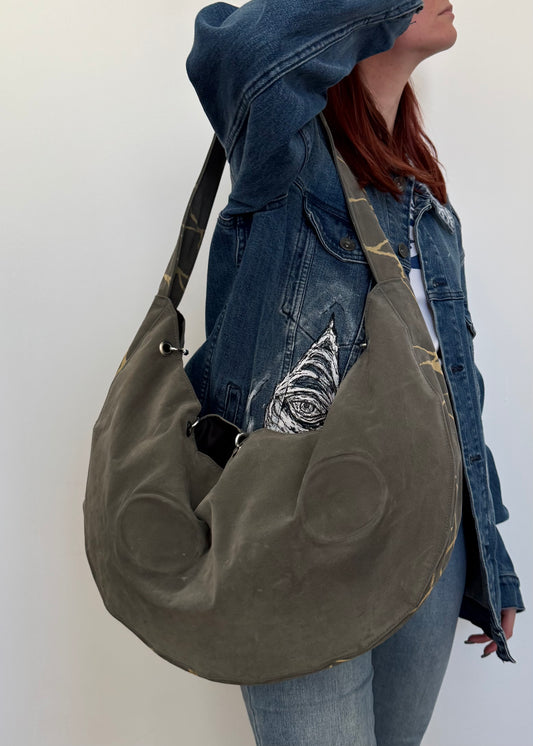Large bag in khaki colour