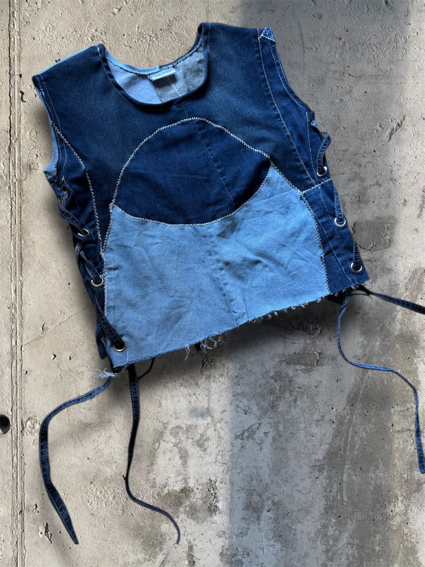 Upcycled denim top