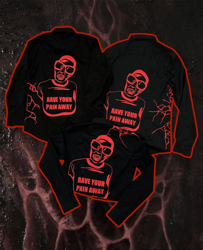 “Rave pain” upcycled shirts