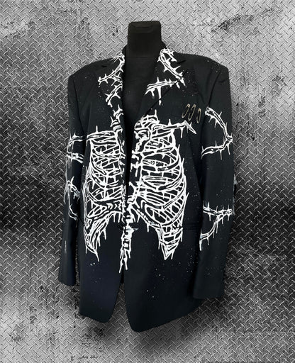 Unisex blazer with ribs and spine