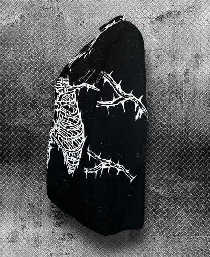 Unisex blazer with ribs and spine