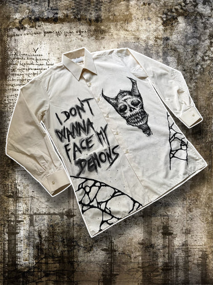 “FACING DEMONS” painted shirt