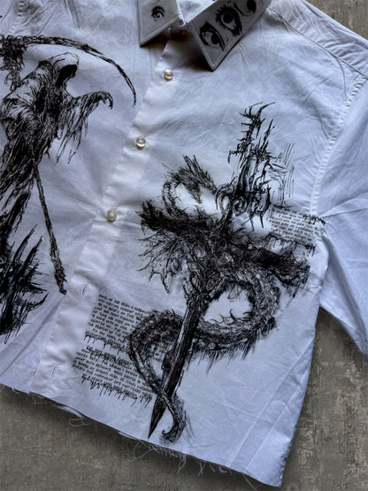 “Keeper” 1/1 cropped white shirt